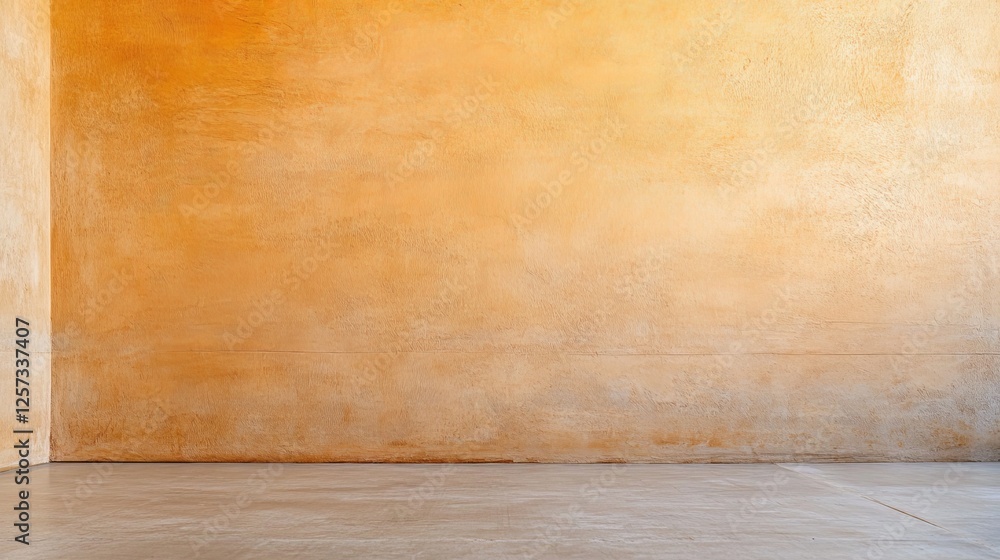 Minimalist orange wall with smooth floor creating a warm, inviting atmosphere. Minimalist orange wall with smooth floor creating a warm, inviting atmosphere.