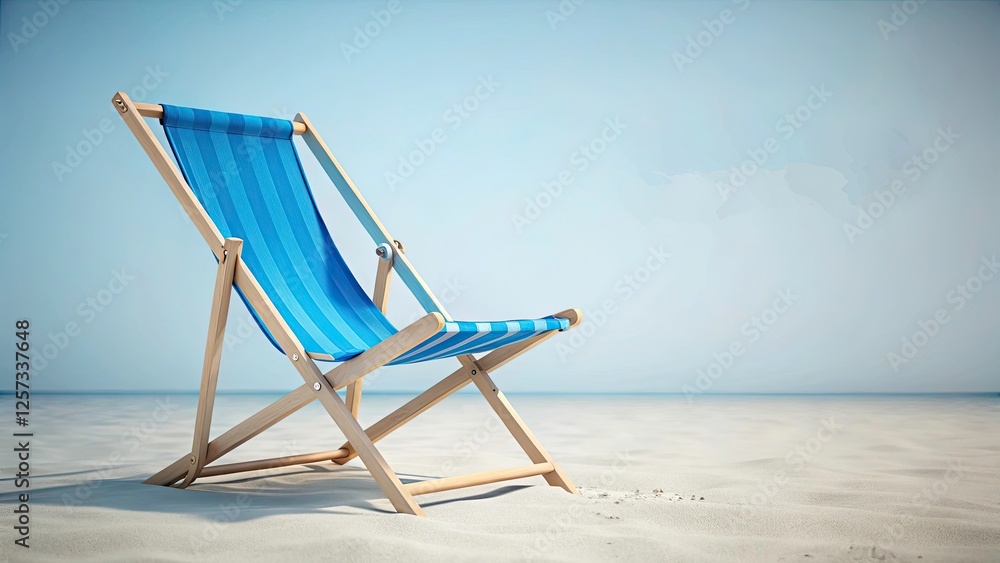 Elegant Blue Beach Chair Folded Isolated on White Background for Design Inspiration Elegant Blue Beach Chair Folded Isolated on White Background for Design Inspiration