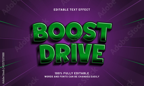 boost drive editable text effect with a racing and speed theme