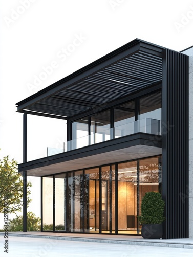 Wallpaper Mural Modern Architecture: Captivating modern architecture showcasing clean lines, expansive glass windows, and a sleek, minimalist aesthetic. Torontodigital.ca