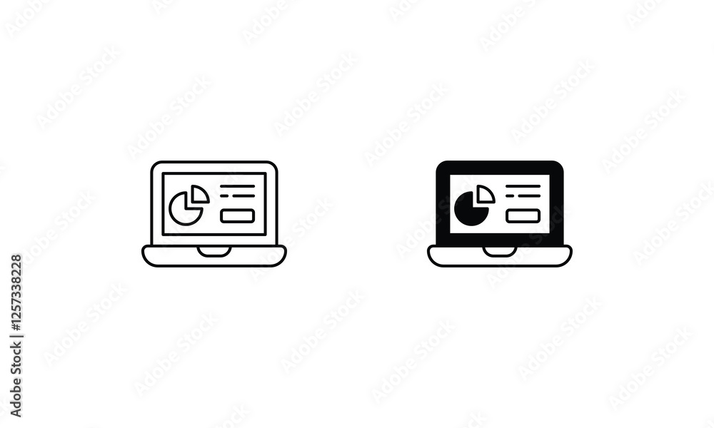 Dashboard icons set line and glyph vector icon