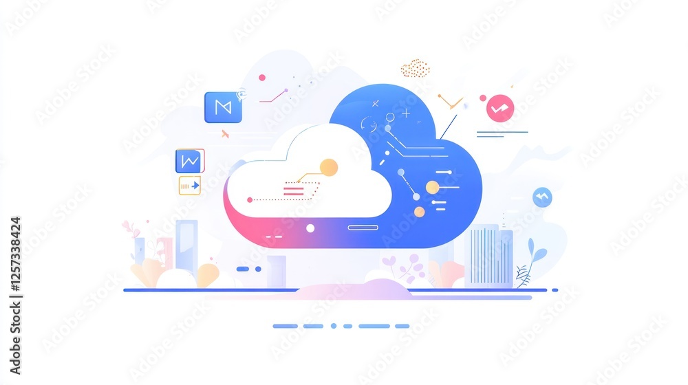Abstract Cloud Computing Concept Illustration Abstract Cloud Computing Concept Illustration