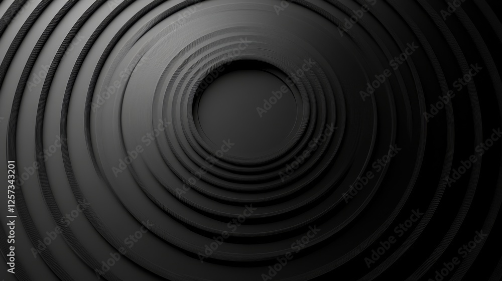 Obraz premium Concentric circles create a dark and modern abstract design