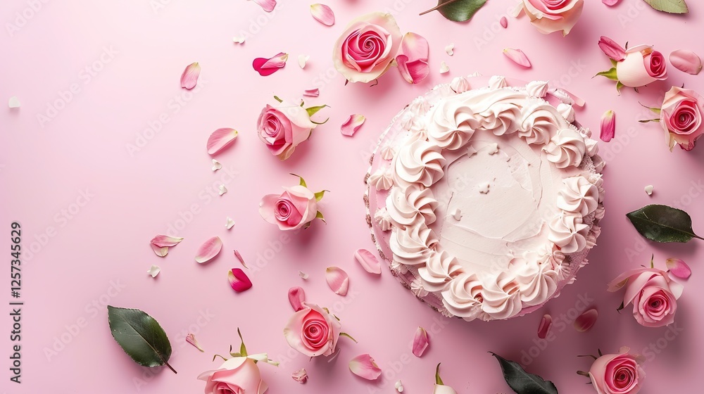 Women's Day Cake Background: The Interweaving of Sweet Celebration and Female Elegance Women's Day Cake Background: The Interweaving of Sweet Celebration and Female Elegance
