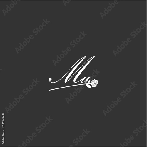 Initial MU art illustration flower design creative
