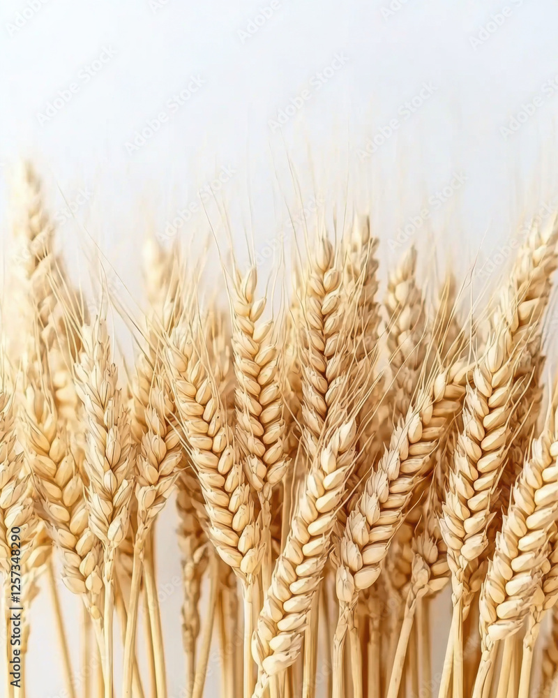 Dried wheat stalks arranged beautifully, showcasing their golden hues Dried wheat stalks arranged beautifully, showcasing their golden hues
