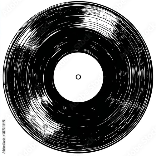 Vintage vinil record with space for tex retro vinyl record sketch