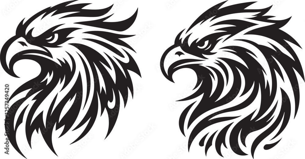 Obraz premium Eagle Tattoo Silhouette Vector