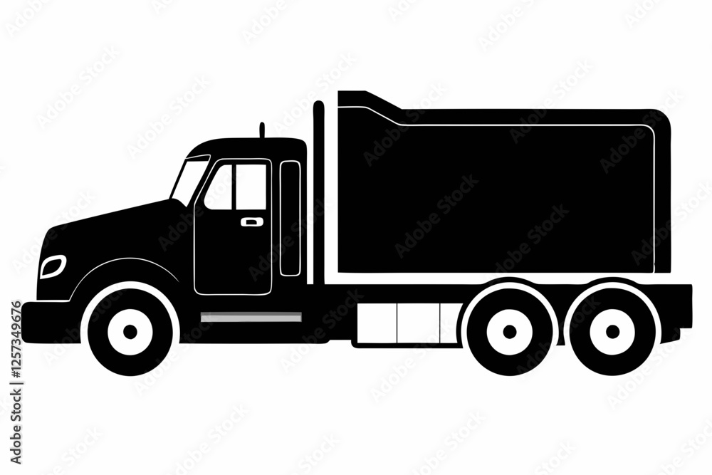 Semi-Truck Outline Vector Design Semi-Truck Outline Vector Design