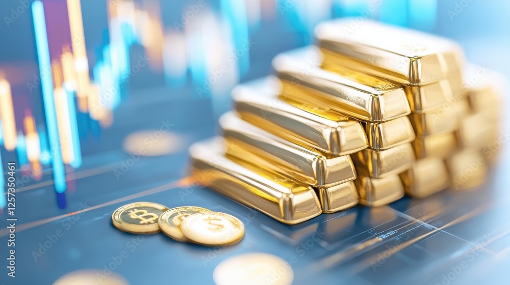 Gold Bullion Bars Stacked as a Diversification Investment Trend in the Financial and Economic Markets for Wealth Growth and Asset Protection Gold Bullion Bars Stacked as a Diversification Investment Trend in the Financial and Economic Markets for Wealth Growth and Asset Protection