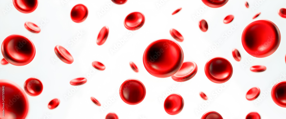 Red Blood Cells Floating in White Background Red Blood Cells Floating in White Background