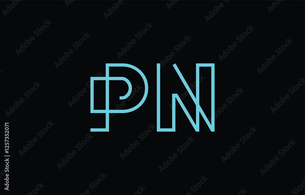 Illustration of creative typography featuring stylized letters P and N with a minimal blue color theme, suitable for branding and graphic design inspiration. Illustration of creative typography featuring stylized letters P and N with a minimal blue color theme, suitable for branding and graphic design inspiration.