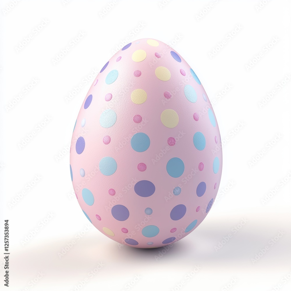 cute Easter egg with playful polka dots and soft pastel tones, isolated on white. cute Easter egg with playful polka dots and soft pastel tones, isolated on white.