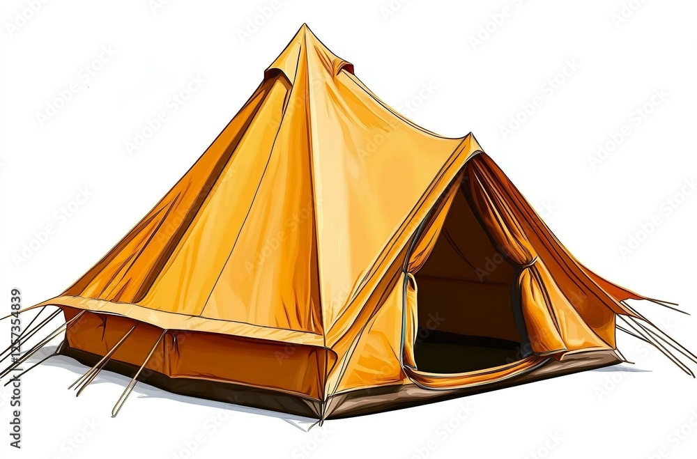 Tourist tent isolated on a white background Tourist tent isolated on a white background