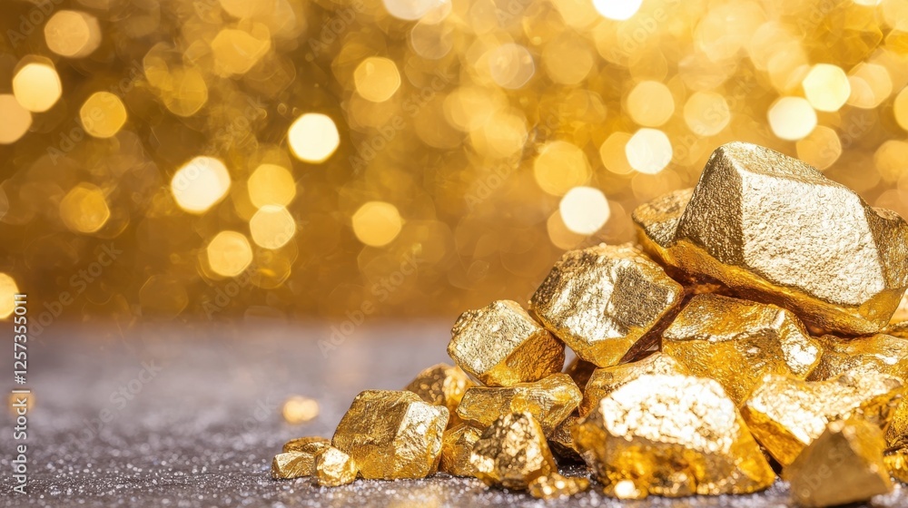 Stunning golden glitter and bokeh background creating a luxurious opulent and prosperous visual atmosphere This abstract texture can be used as a backdrop for various finance investment Stunning golden glitter and bokeh background creating a luxurious opulent and prosperous visual atmosphere This abstract texture can be used as a backdrop for various finance investment