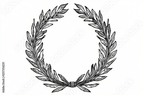 Laurel wreath vintage Baroque frame border monogram engraving vector illustration