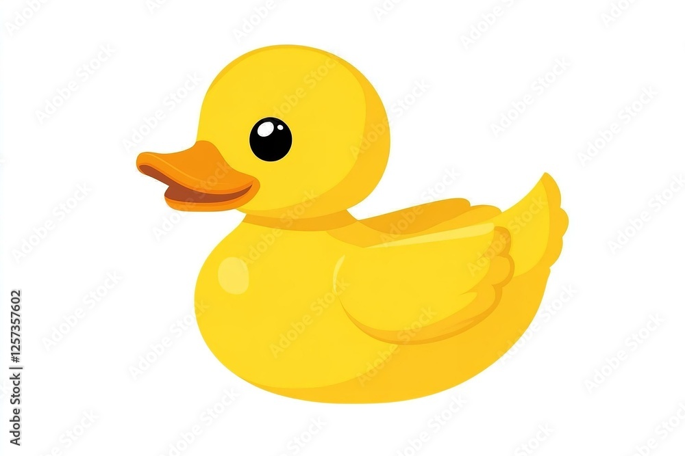 Yellow rubber duck isolated on a white background. Bath toy duck. Concept of childhood bath time playful design. Yellow rubber duck isolated on a white background. Bath toy duck. Concept of childhood bath time playful design.