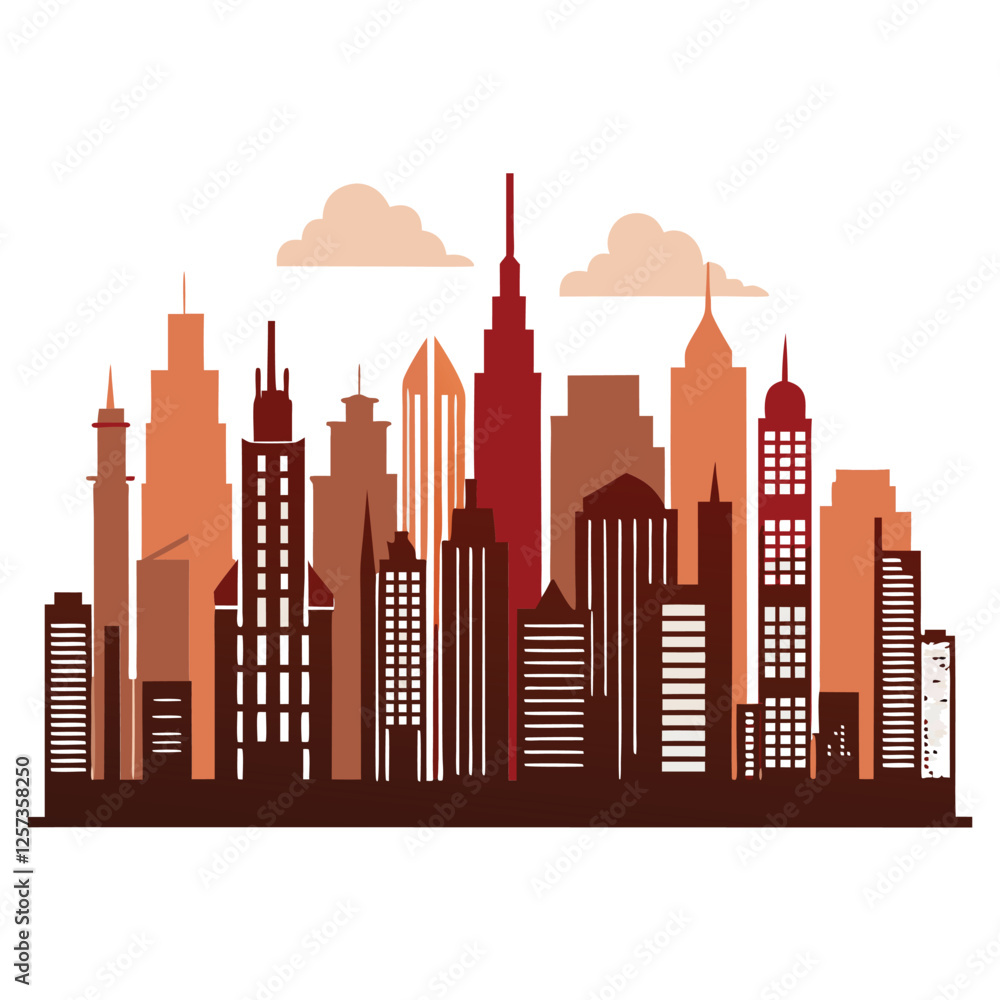Obraz premium city silhouette vector set panorama city on white background