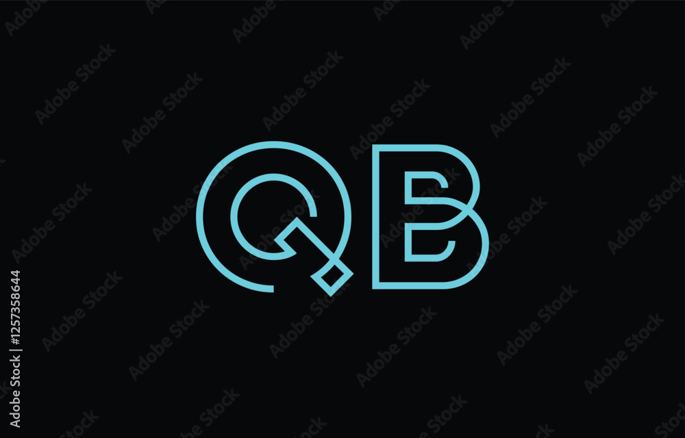 Illustration of creative typography featuring stylized letters Q and B with a minimal blue color theme, suitable for branding and graphic design inspiration. Illustration of creative typography featuring stylized letters Q and B with a minimal blue color theme, suitable for branding and graphic design inspiration.