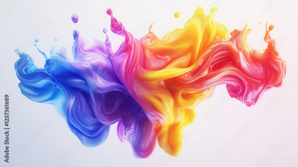 A high-quality digital 3D rendering of a swirling paint splash with smooth fluid motion, isolated on a clean background, ideal for graphic resources and creative design A high-quality digital 3D rendering of a swirling paint splash with smooth fluid motion, isolated on a clean background, ideal for graphic resources and creative design