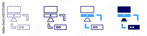 Data modeling icon in 4 different styles. Thin Line, Line, Bold Line, Duotone. Duotone style. Editable stroke