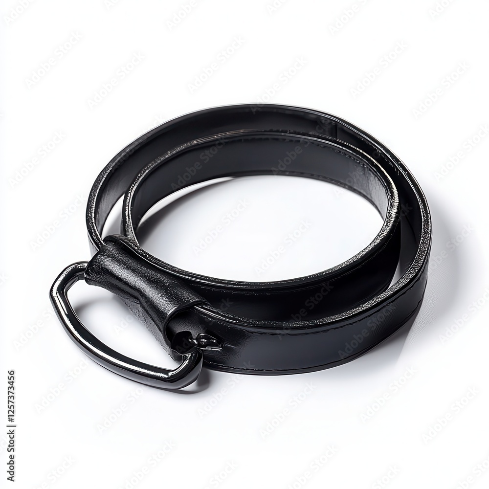 Black leather belt studio shot, minimalist background, fashion accessory Black leather belt studio shot, minimalist background, fashion accessory