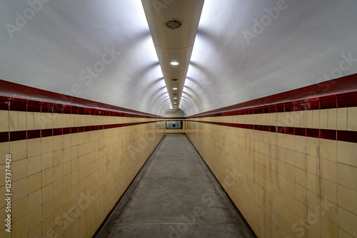 Photography Underground Museum metro station tunnel in Sydney, NSW, Australia
