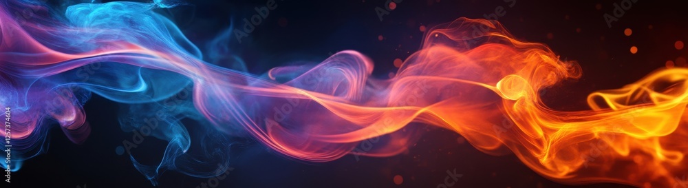 Obraz premium Abstract opposing smoke colors