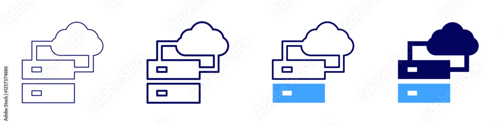 Structured data storage icon in 4 different styles. Thin Line, Line, Bold Line, Duotone. Duotone style. Editable stroke Structured data storage icon in 4 different styles. Thin Line, Line, Bold Line, Duotone. Duotone style. Editable stroke
