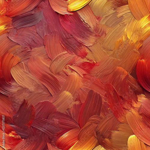 Seamless oil painting texture in warm orange tones