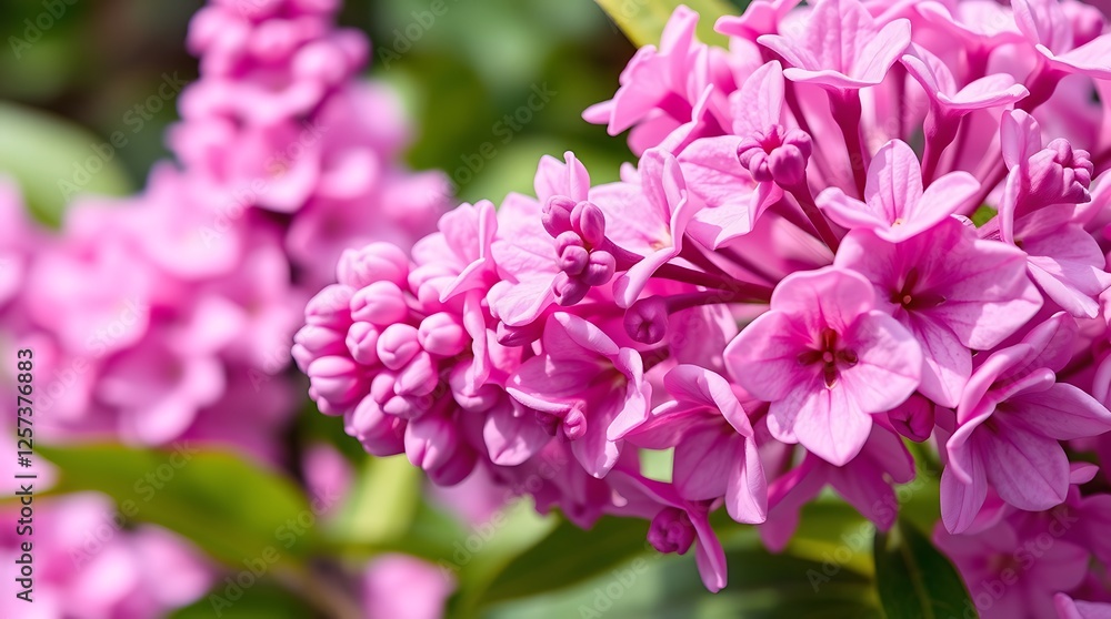 Fototapeta premium Pink Lilac Flower Closeup with Soft Petals in Dolly Shot for Modern Artistic Floral Photography and Design