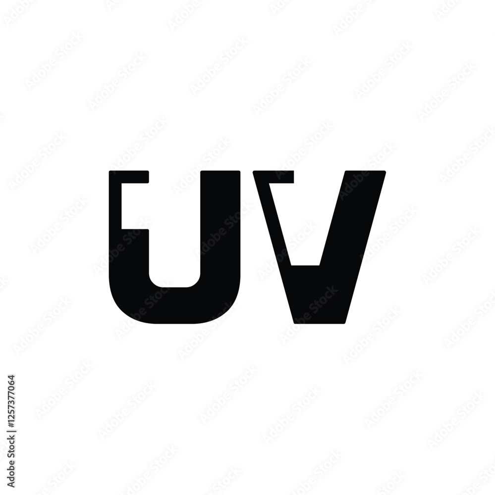 UV monogram logo design letter text name symbol monochrome logotype alphabet character simple logo UV monogram logo design letter text name symbol monochrome logotype alphabet character simple logo