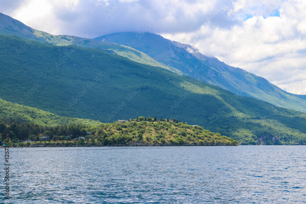 View of Lake Ohrid in North Macedonia View of Lake Ohrid in North Macedonia