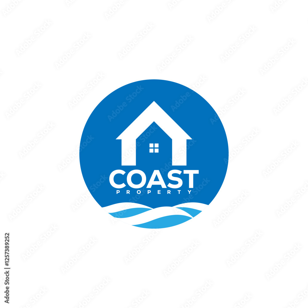 Coastal realestase logo. Residential logo. Resort and villa logo Coastal realestase logo. Residential logo. Resort and villa logo