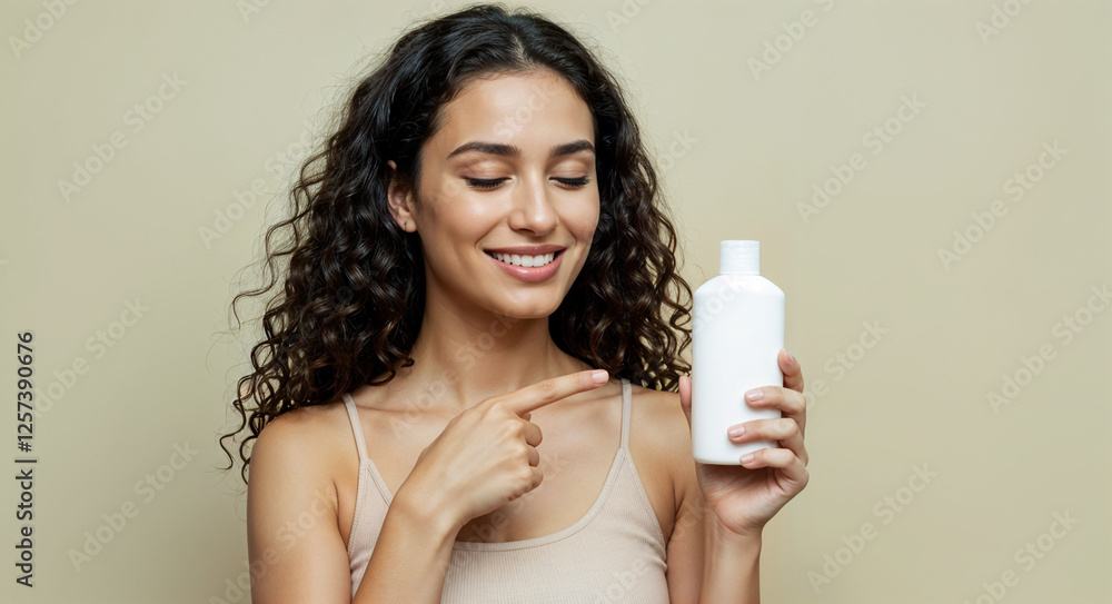 Woman Showing Skincare Product Woman Showing Skincare Product