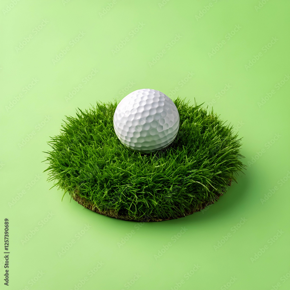 A close-up of a pristine white golf ball resting on the green grass. A close-up of a pristine white golf ball resting on the green grass.