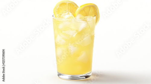 Wallpaper Mural A Refreshing Glass of Lemonade with Ice Cubes and Lemon Slices, Perfect for a Hot Day Torontodigital.ca