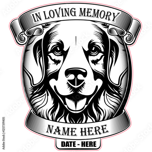 Golden Retriever Memorial Sign Oval Shaped with Date and Name