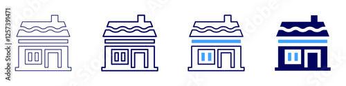 Property developer networks icon in 4 different styles. Thin Line, Line, Bold Line, Duotone. Duotone style. Editable stroke