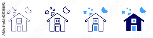 Property management fees icon in 4 different styles. Thin Line, Line, Bold Line, Duotone. Duotone style. Editable stroke
