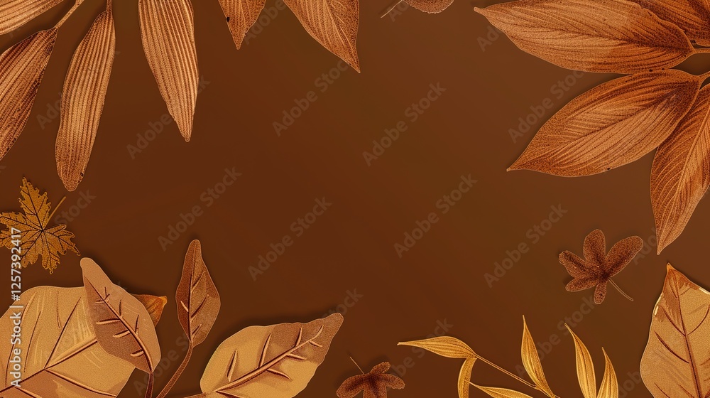 Obraz premium Women's Day Autumn - leaf Brown Background: A Hymn to Female Elegance in the Interweaving of Warm Rhymes