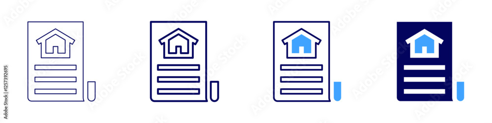 Property tax management tools icon in 4 different styles. Thin Line, Line, Bold Line, Duotone. Duotone style. Editable stroke Property tax management tools icon in 4 different styles. Thin Line, Line, Bold Line, Duotone. Duotone style. Editable stroke