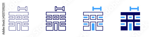 Real estate appraiser icon in 4 different styles. Thin Line, Line, Bold Line, Duotone. Duotone style. Editable stroke