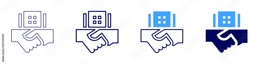 Real estate broker license icon in 4 different styles. Thin Line, Line, Bold Line, Duotone. Duotone style. Editable stroke Real estate broker license icon in 4 different styles. Thin Line, Line, Bold Line, Duotone. Duotone style. Editable stroke