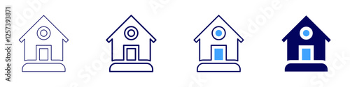 Real estate companies icon in 4 different styles. Thin Line, Line, Bold Line, Duotone. Duotone style. Editable stroke