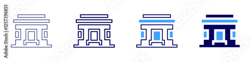 Real estate law firms icon in 4 different styles. Thin Line, Line, Bold Line, Duotone. Duotone style. Editable stroke