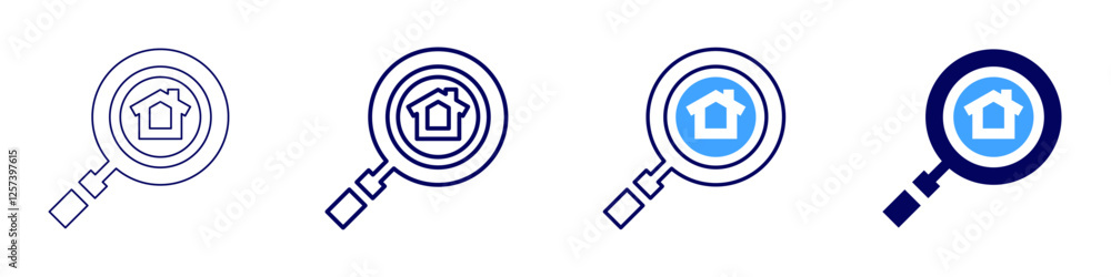 Real estate portfolio diversification icon in 4 different styles. Thin Line, Line, Bold Line, Duotone. Duotone style. Editable stroke Real estate portfolio diversification icon in 4 different styles. Thin Line, Line, Bold Line, Duotone. Duotone style. Editable stroke