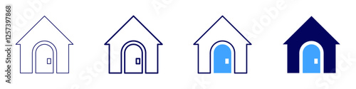 Real estate remodeling icon in 4 different styles. Thin Line, Line, Bold Line, Duotone. Duotone style. Editable stroke