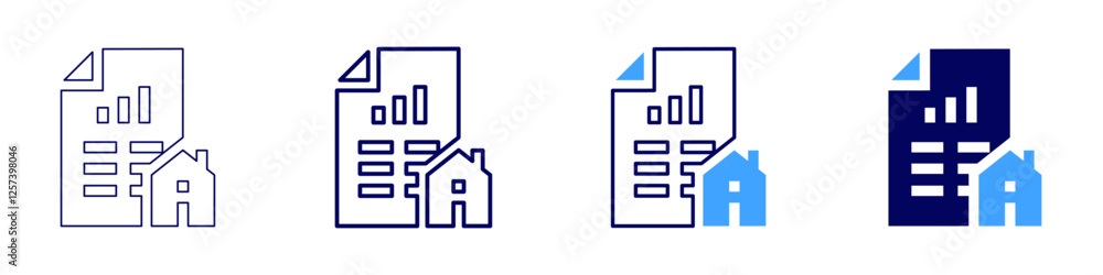 Real estate risk management icon in 4 different styles. Thin Line, Line, Bold Line, Duotone. Duotone style. Editable stroke Real estate risk management icon in 4 different styles. Thin Line, Line, Bold Line, Duotone. Duotone style. Editable stroke