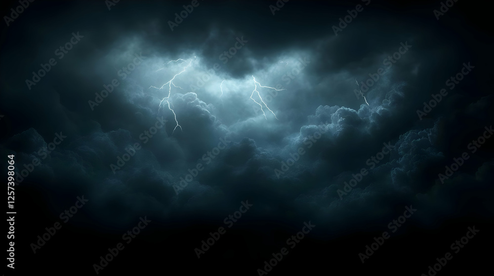 Lightning storm clouds night sky Lightning storm clouds night sky